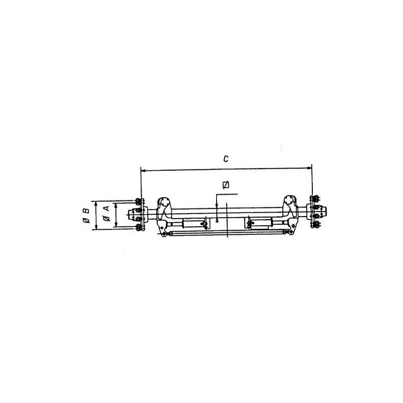 ADR AA987140G2000 Oś 220/275, 8xM18X1,5 , L-2000 kwadratowa 90x90