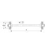 ADR A606401700 Oś 160/205, 6xM18X1,5 , L-1700 kwadratowa 60x60