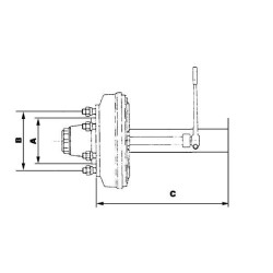 ADR A7064530G1700E Oś 160/205, 6xM18X1,5 , L-1600 z bębnem ham. 300