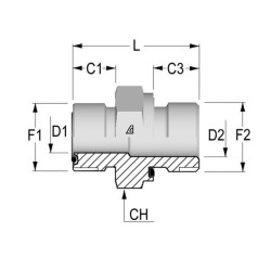 Złącze 1-7/16 ORFS×1-1/4 BSP VNOB2320 Burnett & Hillman VNOB2320