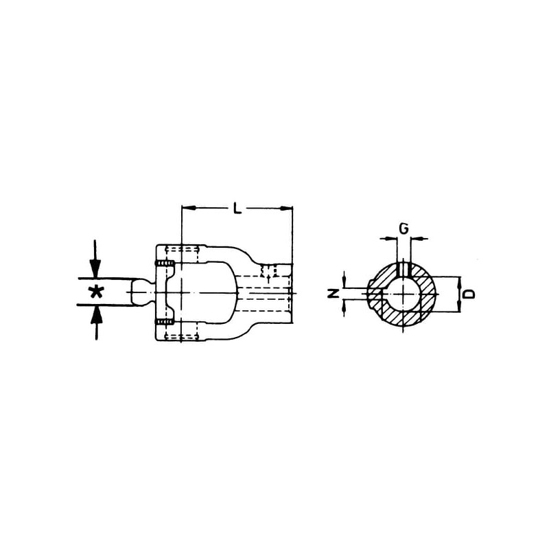 Widłak 1 Ø 40 mm klin 12 mm 134729