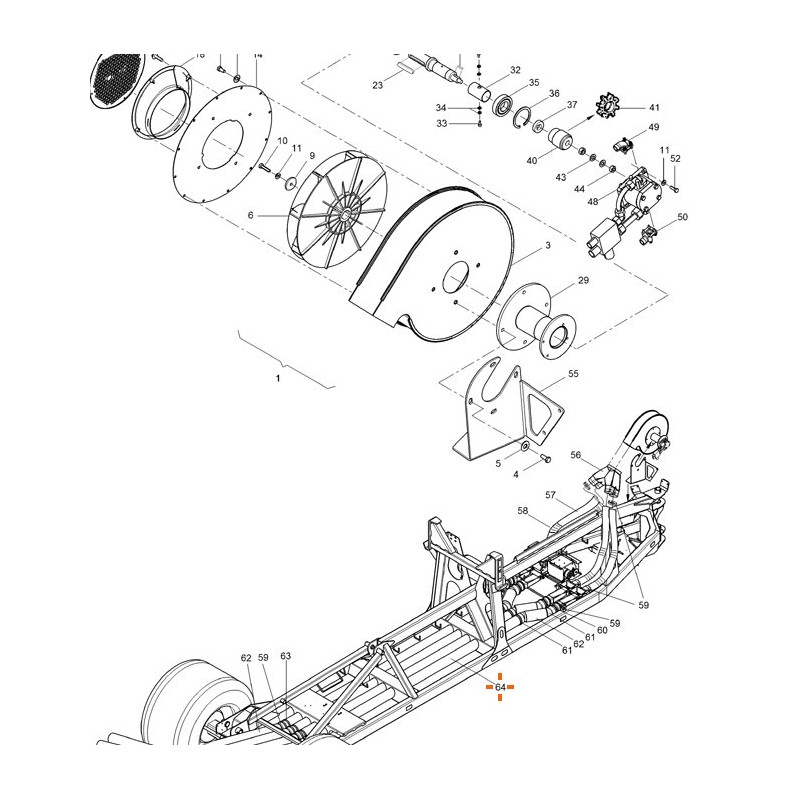 Amazone 965645 Rura DN125 L3850