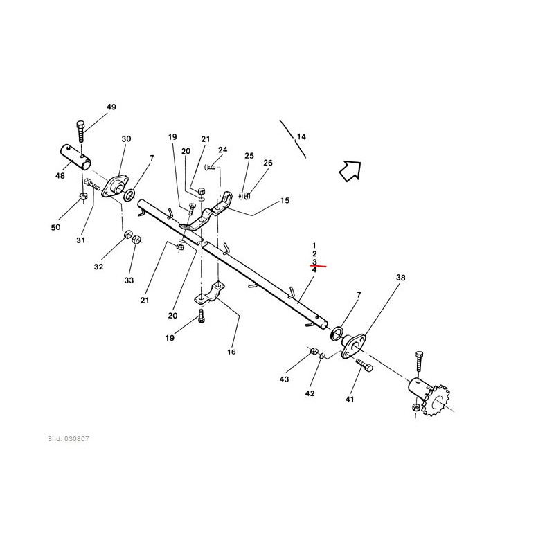 Amazone 3703500 Wałek mieszający, 20 x 2563 mm, D8-30
