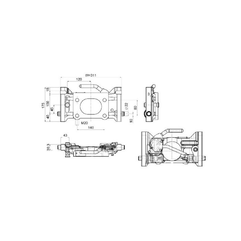 Płyta adaptacyjna 311 mm H160