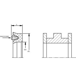 Uszczelniacz tłoczyska typ ZA-DS 50x35x9.5