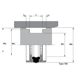 Uszczelniacz tłoka typ ZA-DBM 35x25x15.5/2.6