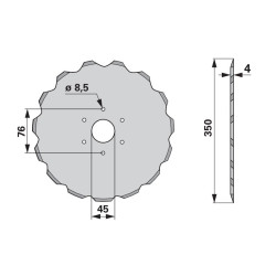 Kverneland AC821840 Talerz redlicy nawozowej , Z-15 Accord Optima Kverneland / Accord 9000821840008