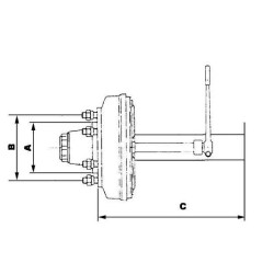 ADR 1253A80QI6FD1700 Oś 160/205, 6xM18X1,5 , L-1700 z bębnem ham. 300
