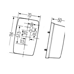 Lampa obrysowa, przód 2BA002324001 Hella 4082300049565