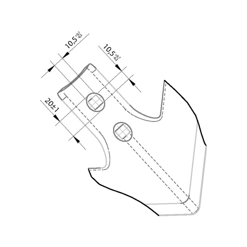 Gęsiostopa 250x6 mm 2-otw.