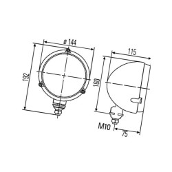 Reflektor H4/T4W, 12/24V Fendt X830160066000 Hella 9002920087735