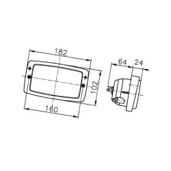 Reflektor, przedni Case Hella 4082300135817