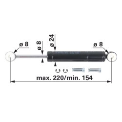 Grammer - Amortyzator siedzenia 140/220 mm - 122885