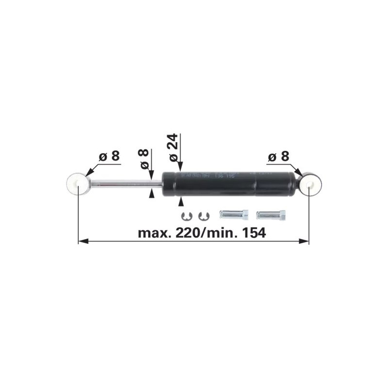 Grammer - Amortyzator siedzenia 140/220 mm - 122885