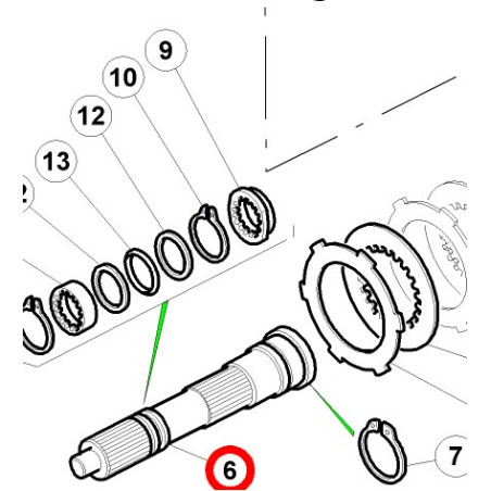 Wałek sprzęgła hydraulicznego 6005026945