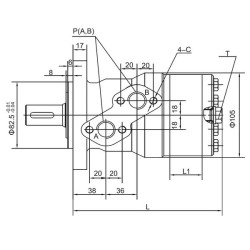 Silnik 250cm3/obr SMR 10KW, 235obr/min fi 25mm