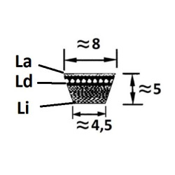 Pasek klinowy 8x595mm Ld Optibelt VB8575