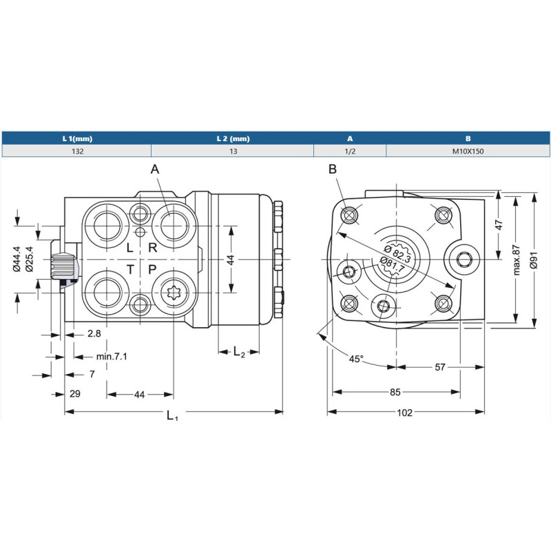 Orbitrol 100 OSPC-ON, Danfoss 150N-1172, 101/155 bar