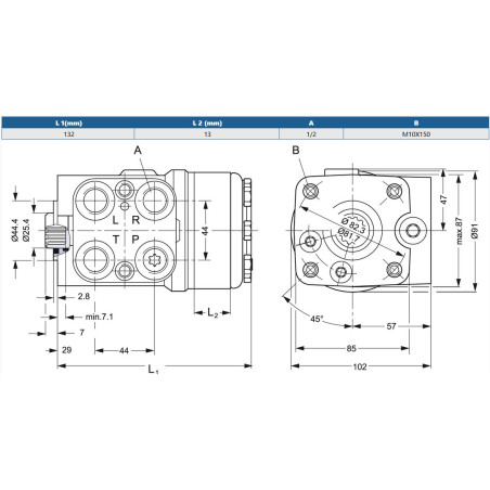 Orbitrol 100 OSPC-ON, Danfoss 150N-1172, 101/155 bar