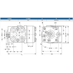 Orbitrol 125 OSPC-LS, Danfoss 150-1232, 225/ 170 bar