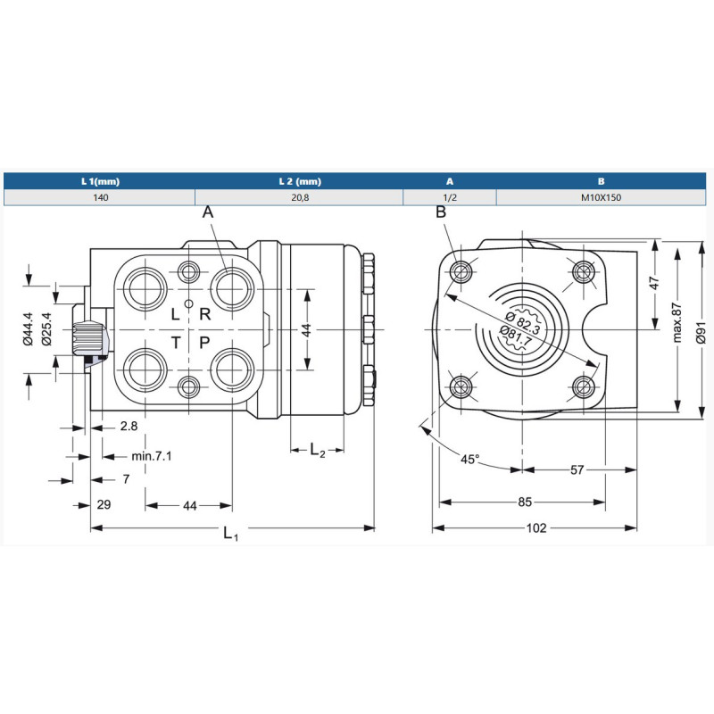 Orbitrol 160 OSPB-ON, Danfoss 150-0043, 280/210 bar