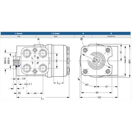 Orbitrol 160 OSPB-ON, Danfoss 150-0043, 280/210 bar