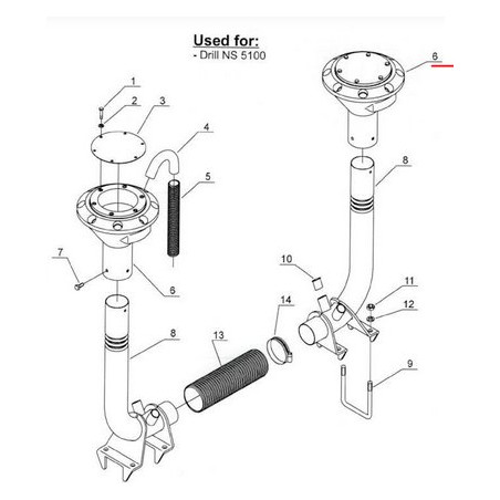 Kongskilde 7002158530 Górny dystrybutor