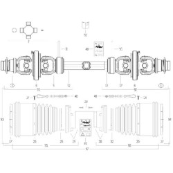 Wał przegubowy, szerokokątny S6 L1210mm Bondioli&Pavesi