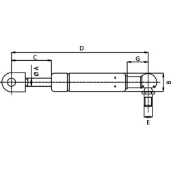 Sprężyna gazowa 675mm 825N Stabilus 421605