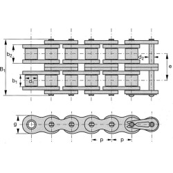 Łańcuch 10B-2, - 5/8"x3/8"- Gopart 10B2GPP005