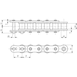 Zamek 12A-1, - 3/4"x1/2" - Tsubaki RS60HTS