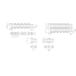 Zamek 16B-1, - 1"x0,67", Lambda Tsubaki RS16B1SLAMBDA