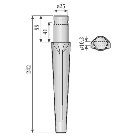 Ząb brony aktywnej, L242 mm pasujący do Pegoraro