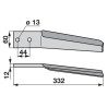 Ząb brony aktywnej, prawy, L332 mm pasujący do Maschio