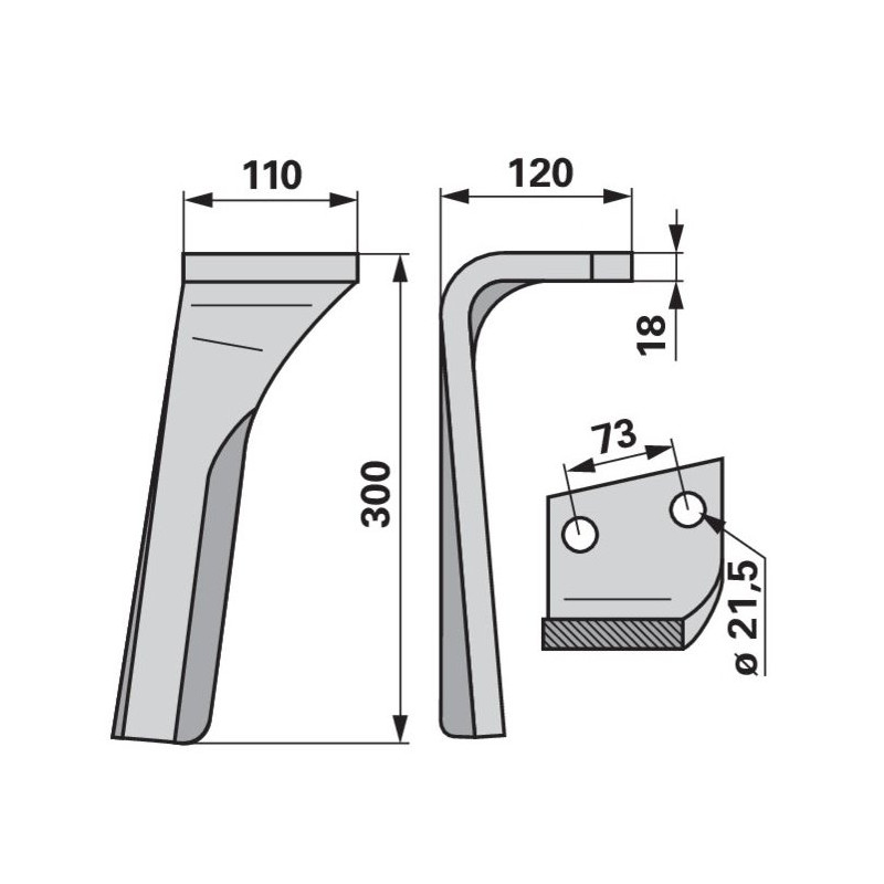 Ząb brony aktywnej, prawy SG30 3377032 Lemken 8719607002400