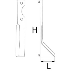 Nóż glebogryzarki fi14,5mm-110mm lewy 310mmx58mm Niemeyer 