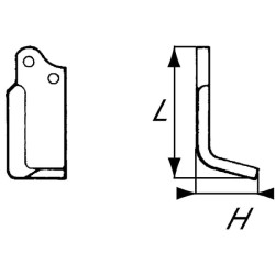 Nóż glebogryzarki fi10,5mm-70mm lewy 135mmx110mm Agria 