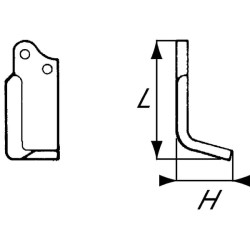 Nóż glebogryzarki fi8,5mm-38mm lewy 135mmx60mm Agria 
