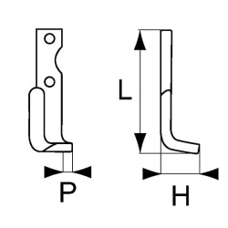 Nóż glebogryzarki fi8,5mm-70mm lewy 155mmx48mm Agria 
