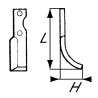 Nóż glebogryzarki fi9mm-72mm lewy 190mmx60mm Hako 