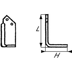 Nóż glebogryzarki fi13,5mm-57mm lewy 170mmx140mm Howard 