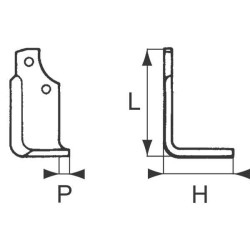 Nóż glebogryzarki fi16,5mm-68mm lewy 230mmx135mm Maschio 