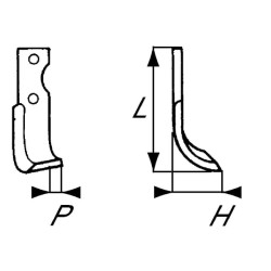 Nóż glebogryzarki fi10,5mm-66mm lewy 190mmx72mm BCS Ferrari Grillo 