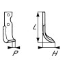 Nóż glebogryzarki fi10,5mm-66mm lewy 190mmx72mm BCS Ferrari Grillo 