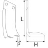 Nóż glebogryzarki fi14,5mm-45mm lewy 198mmx109mm Maletti 