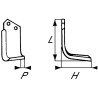 Nóż glebogryzarki fi14,5mm-45mm lewy 200mmx115mm Maletti 