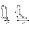 Nóż glebogryzarki fi10,5mm-25mm lewy 163mmx92mm Ferrari 72 Super 