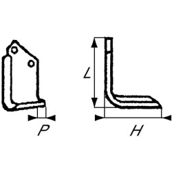 Nóż glebogryzarki fi12,5mm-56mm lewy 170mmx125mm Holder 183 244 22 10 