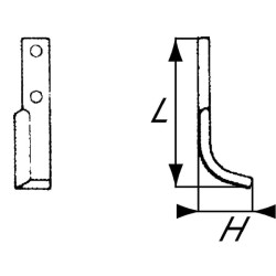 Nóż glebogryzarki fi9mm-60mm lewy 200mmx62mm Honda F 400/80 