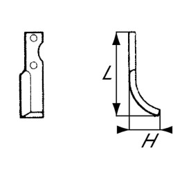Nóż glebogryzarki fi9mm-70mm lewy 225mmx68mm Honda F 600/80 
